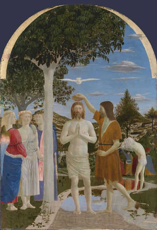Piero della Francesca The Baptism of Christ (mk08) Norge oil painting art